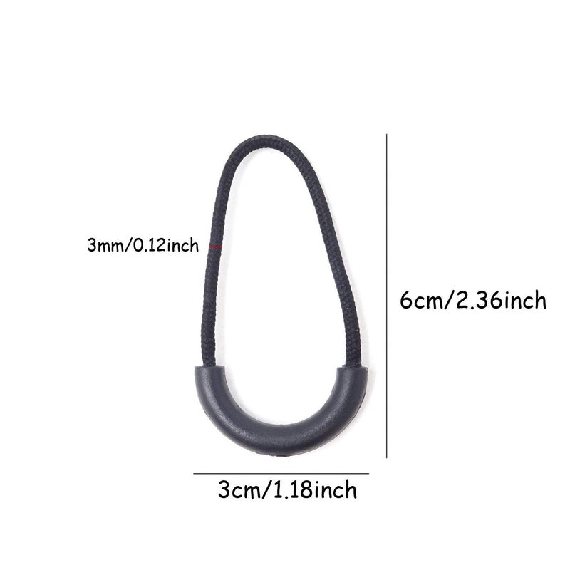 DonLeeving Luckycivia 60 PCS Heavy Duty U Shape Nylon Zipper Pulls - Zipper Tags & Extension Replacement for Cord, Backpacks, Jackets, Traveling Cases, Luggage, Purses, Handbags - Image 2